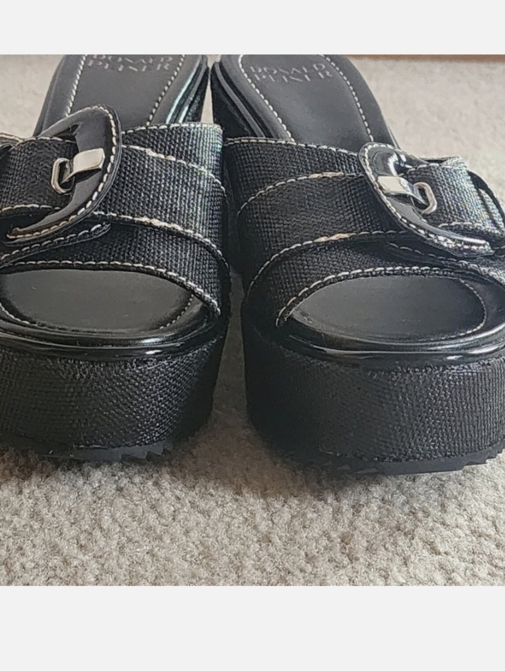 Donald Pliner Women's Ivor Raffia Wedge Sandal Size 7.5M Black New Without Box - Picture 13 of 16